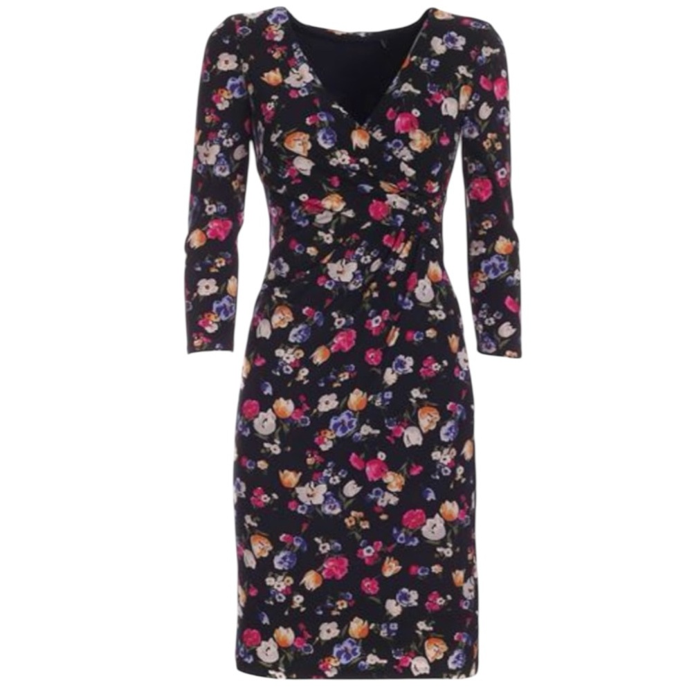LAUREN RALPH LAUREN Cleora Front Twist Sheath Dress V-Neck 3/4 Sleeve NWT - Picture 5 of 13